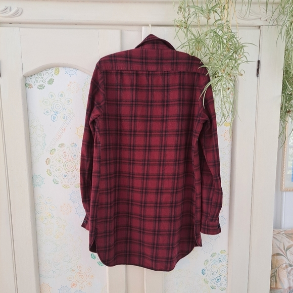Long Burgundy Flannel - Picture 2 of 3